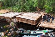 Kayu ilegal ratusan kubik disita di Hulu Riau, hutan terancam rusak