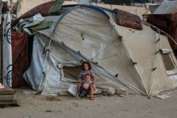 Ratusan tenda pengungsi di Gaza terendam banjir akibat hujan dua hari beruntun
