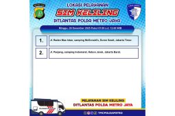 Lokasi Pelayanan SIM Keliling di Jakarta Hari Minggu Ini