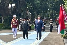 Presiden Prabowo Sambut Presiden Belarus di Istana Merdeka