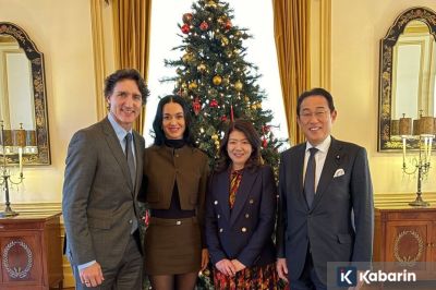 Katy Perry nemenin Justin Trudeau ketemuan sama mantan PM Jepang