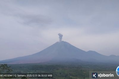 Gunung Semeru Erupsi 3 Kali pada Rabu pagi, Letusan Tertinggi Capai 900 Meter