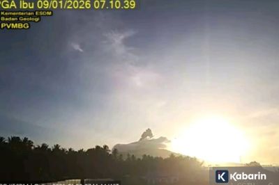 Gunung Ibu di Halmahera Kembali Erupsi, Abu Vulkanik Capai 400 Meter