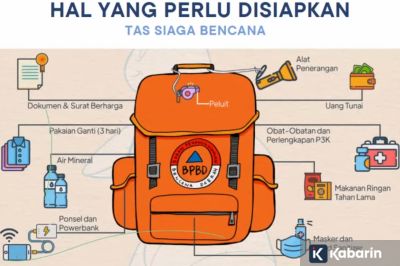 Warga di Lokasi Rawan Bencana Dianjurkan Siapkan Tas Darurat untuk 3 Hari