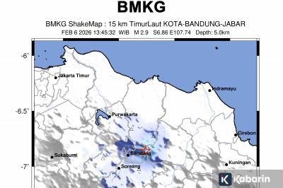 Kota Bandung Alami Gempa Dangkal Magnitudo 2,9 pada Jumat Siang