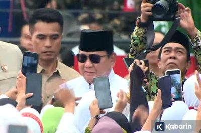 Prabowo Hadiri Mujahadah Kubro NU, Ribuan Jamaah Padati Stadion Gajayana