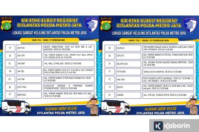 Samsat Keliling Tersedia di 14 Lokasi Jadetabek Hari Ini