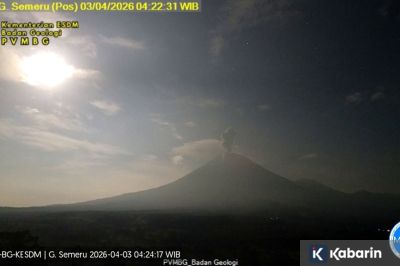 Semeru Empat Kali Erupsi pada Jumat Pagi, Tinggi Letusan hingga 1.2 KM
