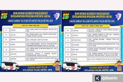 14 Lokasi Samsat Keliling di Wilayah Jadetabek Senin Ini