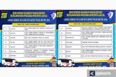 13 Lokasi Samsat Keliling di Wilayah Jadetabek Jumat Ini