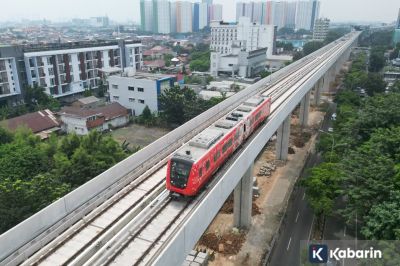 LRT Jakarta Fase 1B Masuki Tahap Uji Coba Jalur Velodrome–Manggarai