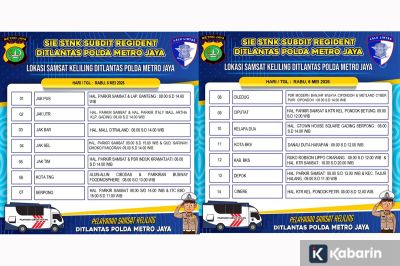 14 Lokasi Samsat Keliling di wilayah Jadetabek Hari Rabu Ini