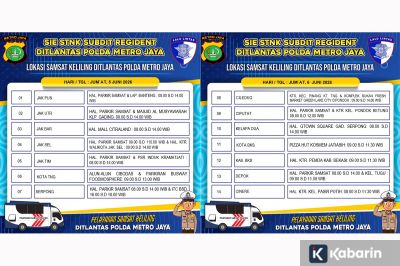 14 Lokasi Samsat Keliling di Wilayah Jadetabek Hari Jumat Ini
