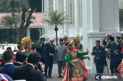Prabowo Terima Kunjungan Presiden Jerman di Istana Merdeka