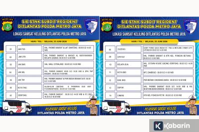 14 Lokasi Samsat Keliling di Wilayah Jadetabek Hari Selasa Ini