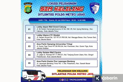 Polda Metro Jaya Buka Layanan SIM Keliling di Lima Titik Jakarta pada Kamis