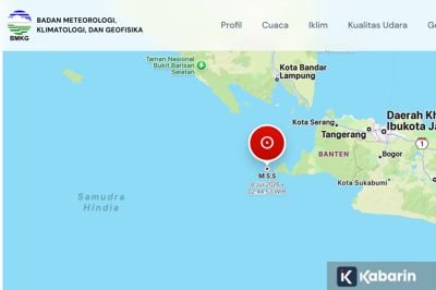 BMKG Pastikan Gempa M5,5 di Selat Sunda Tak Berpotensi Tsunami