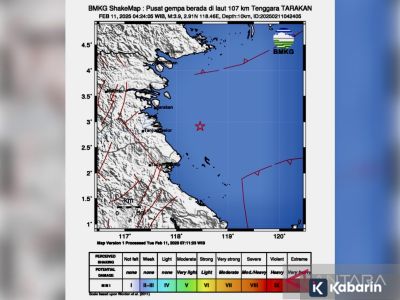 Kota Tarakan jadi wilayah paling sering gempa di Kalimantan