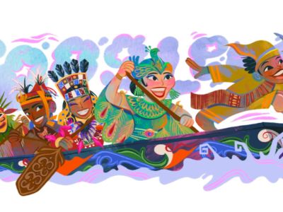 Google Doodle tampilkan tradisi Pacu Jalur pada HUT ke-80 RI
