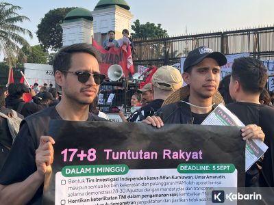 Andovi-Jovial da Lopez ikut unjuk rasa di Gedung DPR, ini pesannya