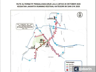18 jalanan di Jakarta dialihkan saat Jakarta Running Festival berlangsung