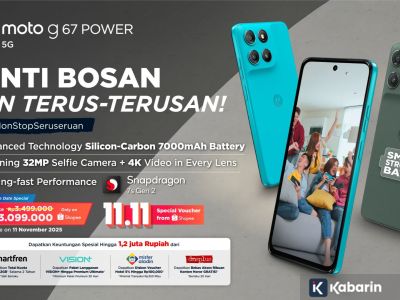 Moto G67 Power hadir di Indonesia dengan desain keren dan baterai 7000 mAh