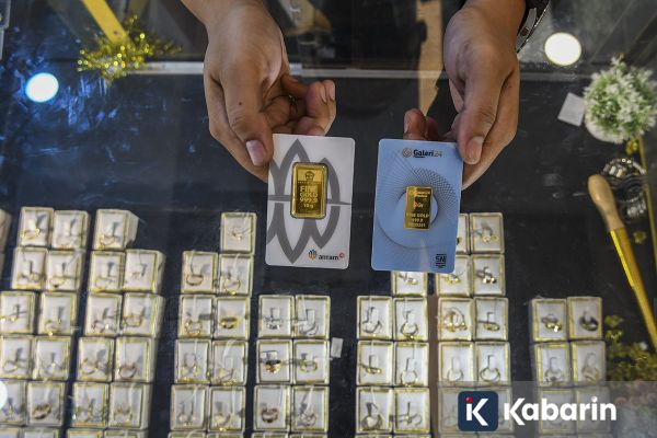 Harga emas UBS dan Galeri24 di Pegadaian naik pada Jumat ini