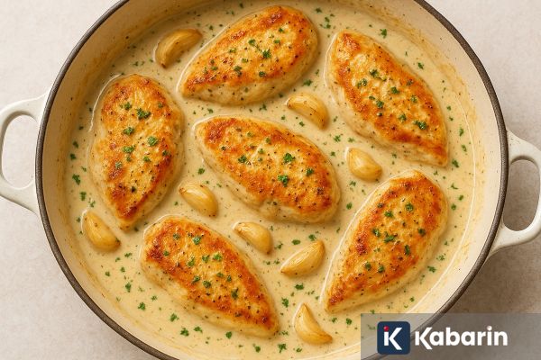 Resep dan cara mudah membuat creamy garlic chicken di rumah