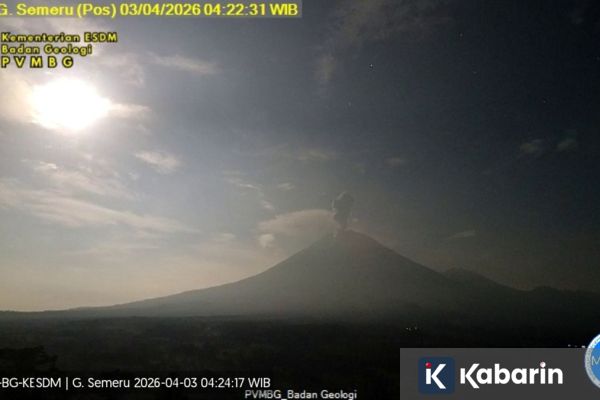 Semeru Empat Kali Erupsi pada Jumat Pagi, Tinggi Letusan hingga 1.2 KM