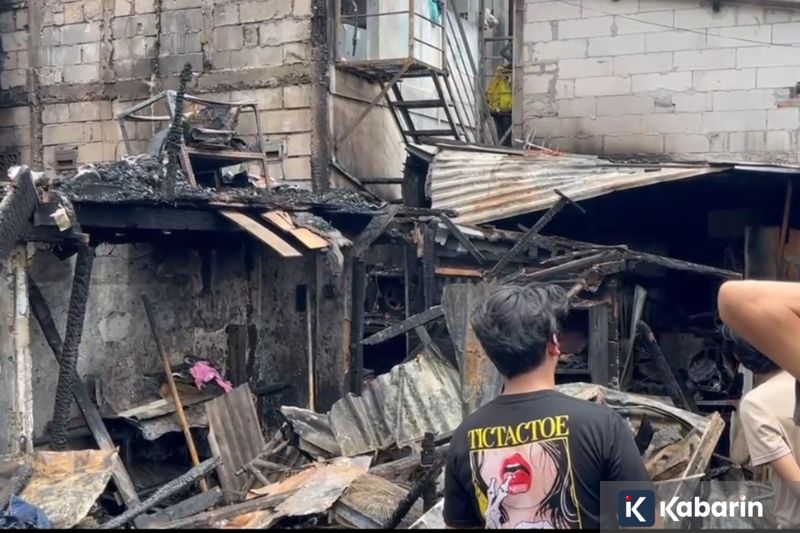 Lagi kebakaran, orang ini malah maling TV di Grogol